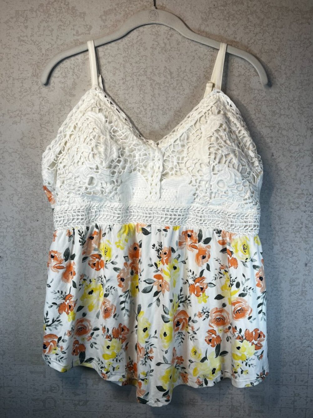 No Boundaries Floral Crochet Halter top, Size L